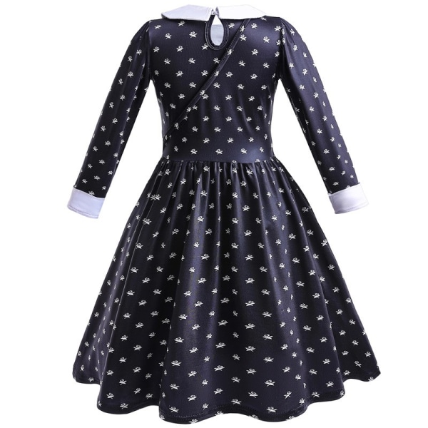 Wednesday Addams Cosplay För Flicka Kostym Halloween Party Kostymer 140cm