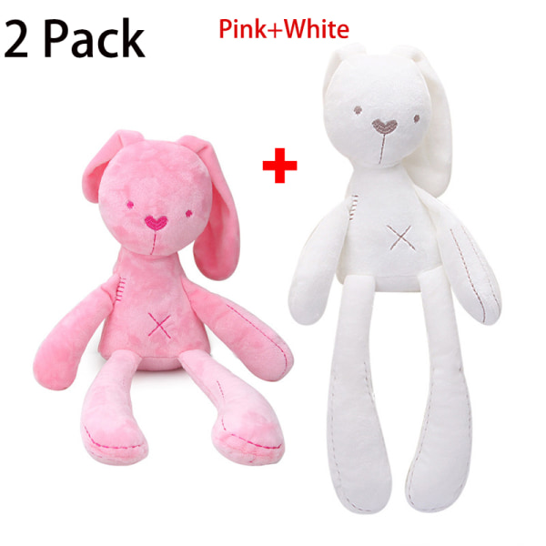 Soft Snuggle Bunny Plush Childs First Bubby doll 2Pack Pink&White