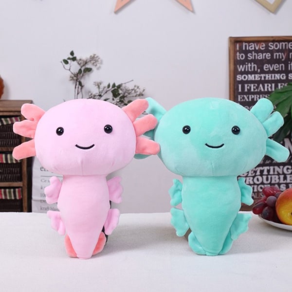 Axolotl Plyschdjur Plyschdocka Gosedjur 20cm BLÅ blue