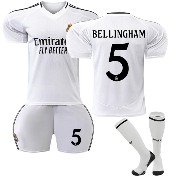 24-25 Real Madrid Hjemmebanedrakt for barn nr. 5 BELLINGHAM Adult XXL（190-200cm）