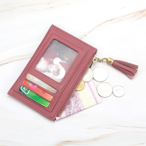 plånbok mobilplånbok plånboks kortplånbok dam PU Läder k62 rosröd