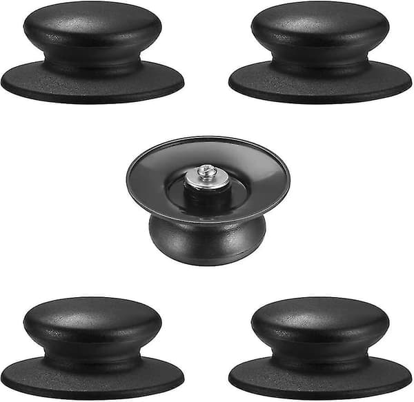 5-piece Bakelite Handle Set, Round Knob Handle, Universal Cookware Handle, Heat Resistant.