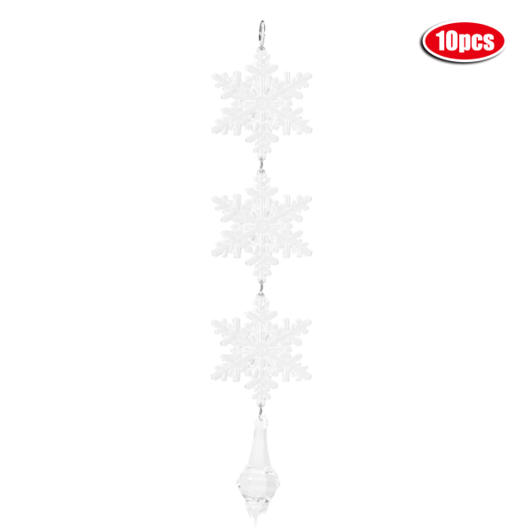 10 st Snowflake Crystal-kedjor, DIY-glashängande fönsterdekoration (spetsat hänge)