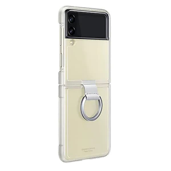 Flexible Protective Case with Ring - Compatible with Samsung Galaxy Z Flip 3 Genomskinlig