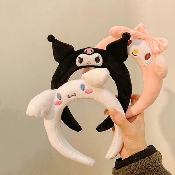 Kawaii Hårbånd Sanrio My Melody Kuromi Cinnamoroll Pompom Purin Hårtilbehør Anime Søt Tegneserie Plysj Hodeplagg Jenter Gave 5