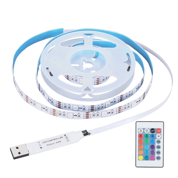 2M USB 5050 LED Chip Strip Lights RGBW 24-tangenters fjärrkontroll 60LED Strip Light inomhusdekoration