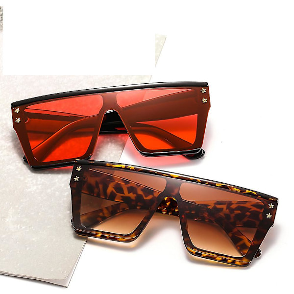 Sunglasses Fashion Sunglasses Helgjuten Design Trendiga Fyrkantiga Par Solglasögon C2 black frame