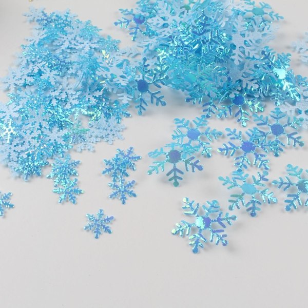 3 set Multifärgade Julsnöflingor Konfetti 2cm Glitter Snöflingor Sekvenser DIY Konstgjorda Snöflingor Jul