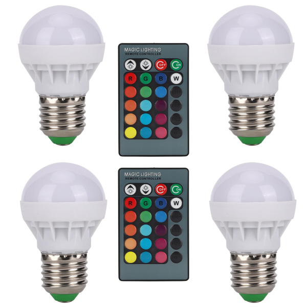 E27 RGB färgskiftande glödlampor 40W LED-lampa med fjärrkontroll för heminredning i sovrummet 85V-265V