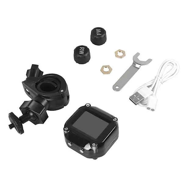 (Arbetardags-special!) TPMS Motorcykel Däcktryckssensorer Motor TMPS Däcktrycksövervakningssystem Vattentät 2 Hjul Däck Extern Sensor
