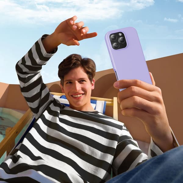 Silicone Case Compatible with iPhone 16 Pro, Soft and Ultra-Thin, Shockproof and Drop-Proof, 6.1 Inch, Purple.