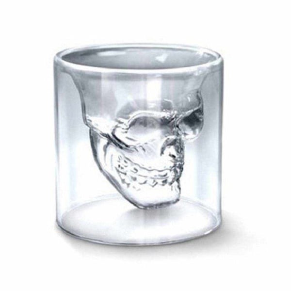 Creative Skull Transparent Öl Rödvin Whisky Kaffe Mjölk Te Glas Skelett Vattenkopp Mugg 75ML
