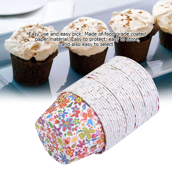 100ST Mini Cupcake Liners Papper Runda Tårtbakningskoppar Muffinsfodral Hemmafest Bröllop#3