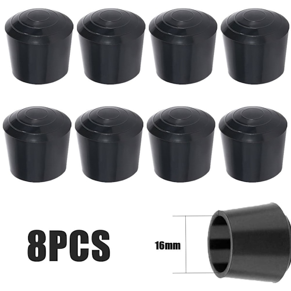 Sæt med stolebensbeskyttere i gummi 16 mm 16 mmdaren 16mm