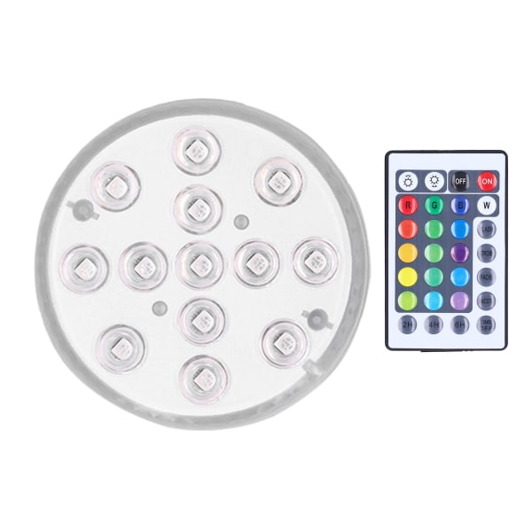 LED Pool Magnetic Lamp IP68 16 färger RGB undervattensljus med 28-knapps fjärrkontroll sugkopp