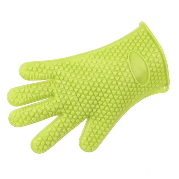 Hushållsmikrovågsugnsisolering Halkfri silikonbakning Fingerhandskar Köksredskap (grön)
