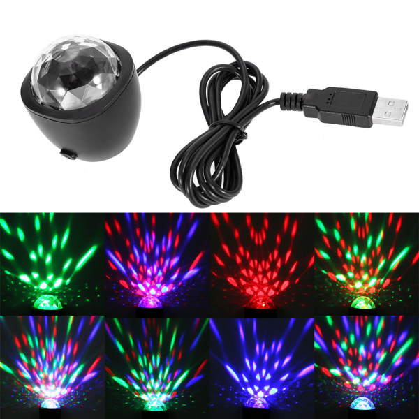 USB Colorful Light LED Scenlampa med ljudkontroll för KTV DJ Dancing Party Disco