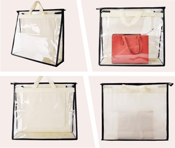 Transparent PVC Handbag Dust Cover Moisture-proof Storage Bag with Handle