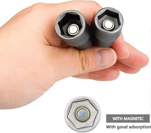 10 Pieces Hexagonal Magnetic Sockets, 6-19mm Magnetic Socket Wrenches Hexagonal Pilot Nut Driver style2701