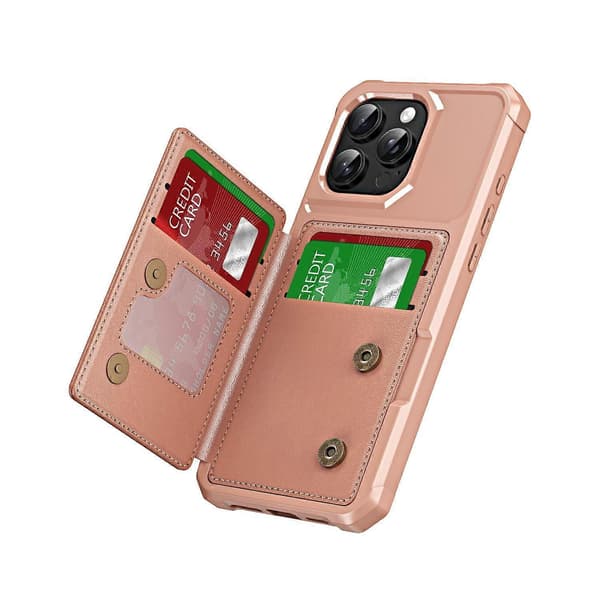 Horisontellt Flip Kortfack Läder Telefonfodral For iPhone 16 Pro Max