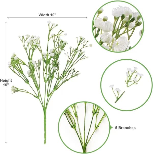 Vita kunstige blomster - simulerte plastblomster