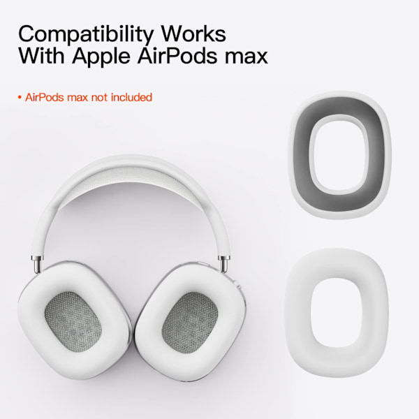 Øreputer for Airpods Max hodetelefoner Vit Hvid