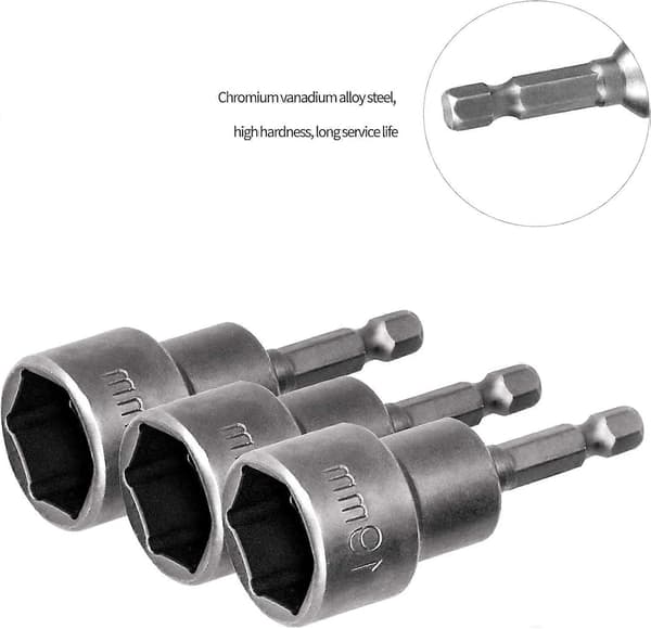 10 Pieces Hexagonal Magnetic Sockets, 6-19mm Magnetic Socket Wrenches Hexagonal Pilot Nut Driver style2701