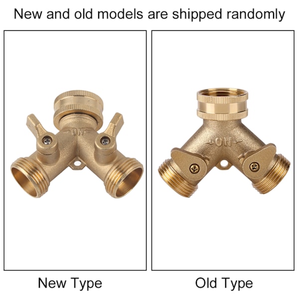 3/4 tum mässing 2-vägs ventil splitter slangrör krankopplingar för trädgårdsbevattning