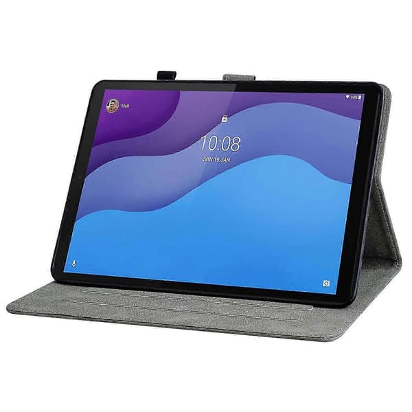 Tablet Case Compatible with Lenovo Tab M10 HD Gen 2 Tiger Pattern PU Tablet Case (Grey) Grey