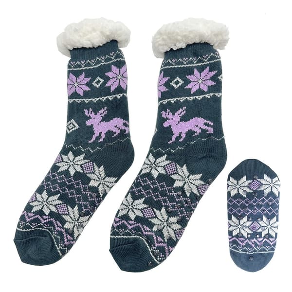 Cozy Unisex Socks for Chilly Evenings, Multiple Prints 35-38 Black w/moose