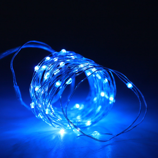 100 LED Fairy String Light för sovrum Gräsmatta Landskap Trädgård Hem Holiday Inredning Blå