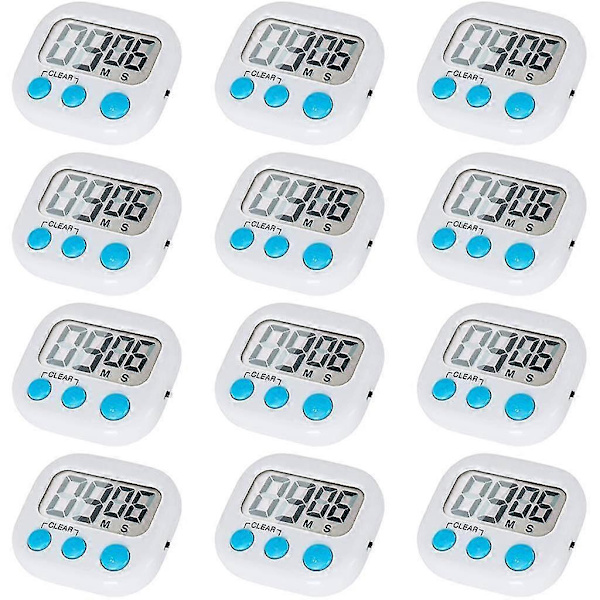 12-pack Digital Kitchen Timer With On/Off Button, Loud Alarm