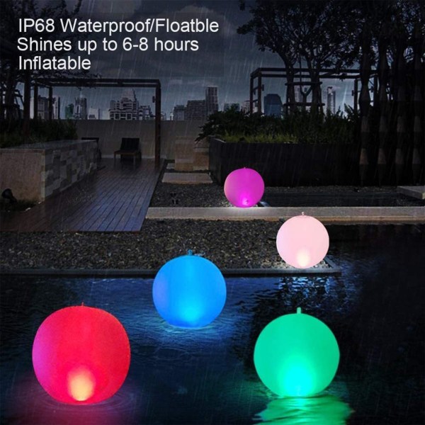 40 cm flytande poolljus LED flytande ljus överdimensionerad uppblåsbar glödande boll Trädgårdsdammen för trädgårdsdammen Festdekorationer