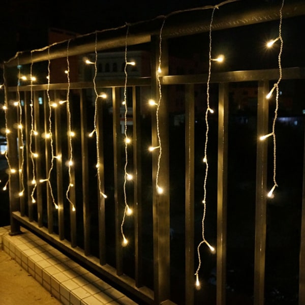 Jul LED Gardin Istappar Strängljus 220V LED Fest Trädgårdsscen Utomhus dekorativt ljus