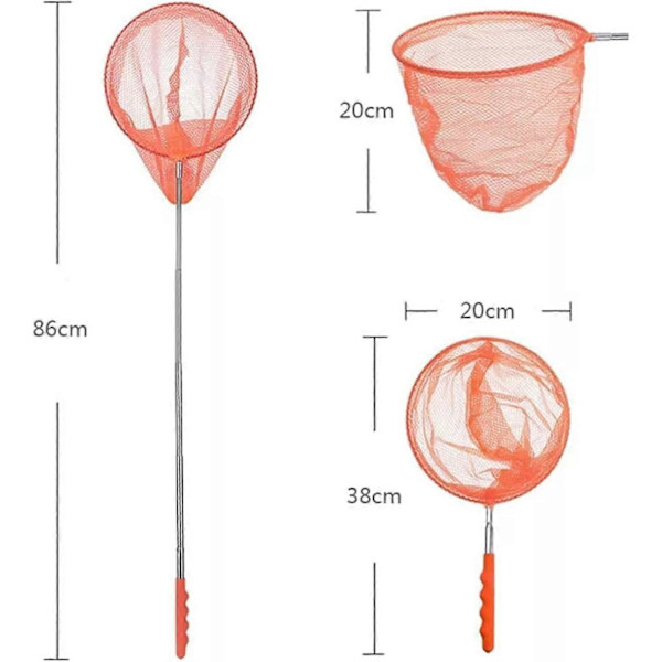 Butterfly Net, 2-pack Extendable Fishing Nets with Non-slip Foldable Handle
