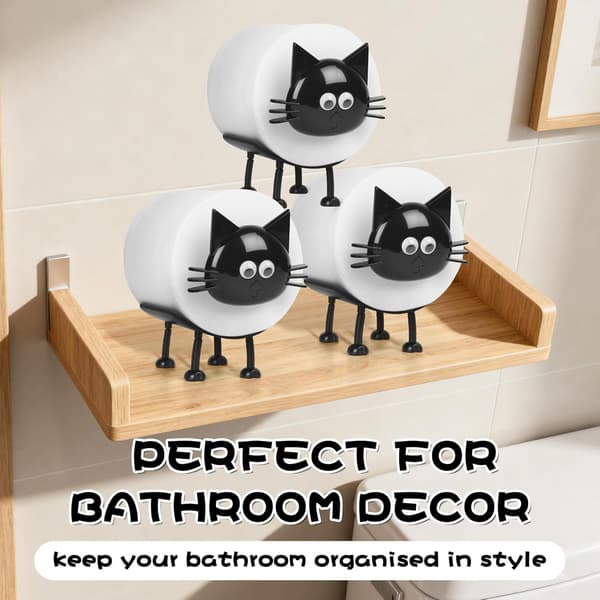 Kattilbehørsholder, toalettpapirrullholder cat