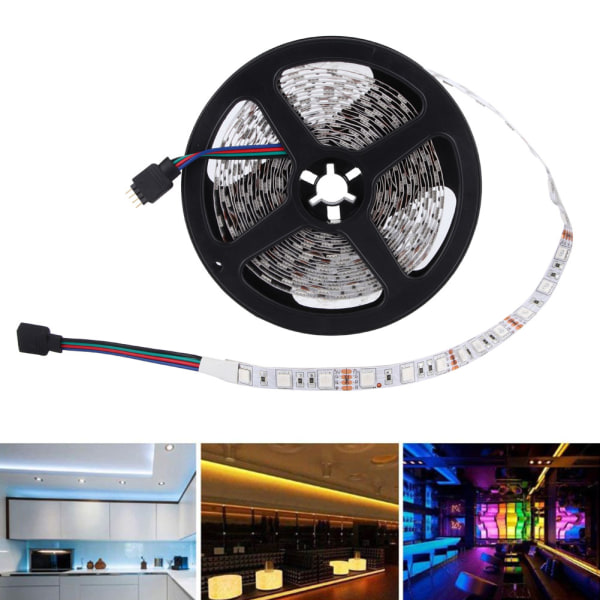 5M 12V 300LED 5050 Belysning TV Bakgrund Strip Light Dekorationslampa för sovrumsbar med tejp