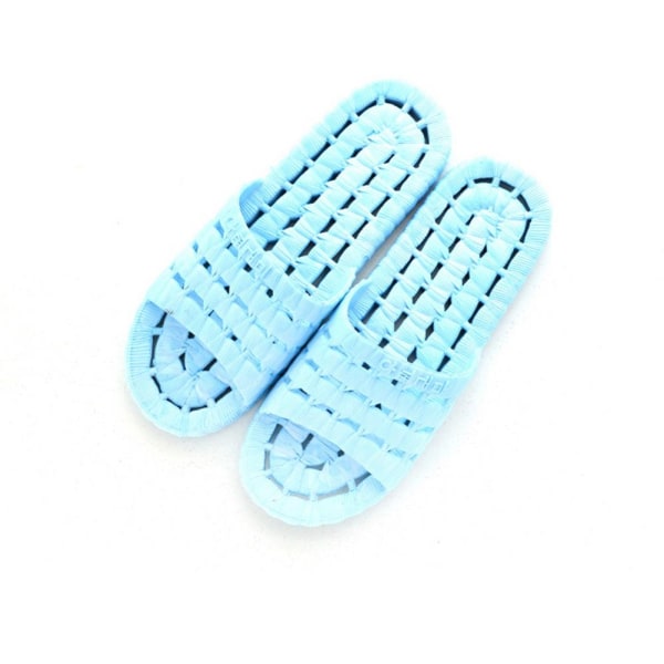Man Kvinnor Sommar Halkfria badtofflor Badrum inomhus ihåliga designade sandaler (blå 38/39)