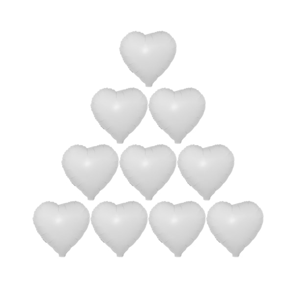 10 st 18" hjärta aluminiumfolie ballonger fest bröllop födelsedag dekoration (vit)