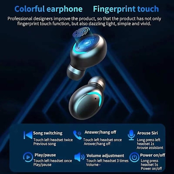 F9-5 TWS Trådlösa Bluetooth-hörlurar för Smartphone Smart Brusreducering Grossist Handsfree Blutooth Handsfree Hifi Öronproppar (FMY)