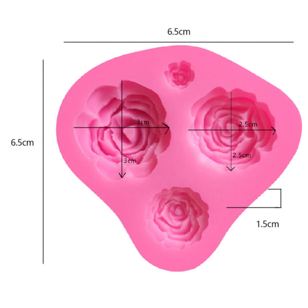 Gör-det-själv silikon blommig rosformad kaka kaka bakform form