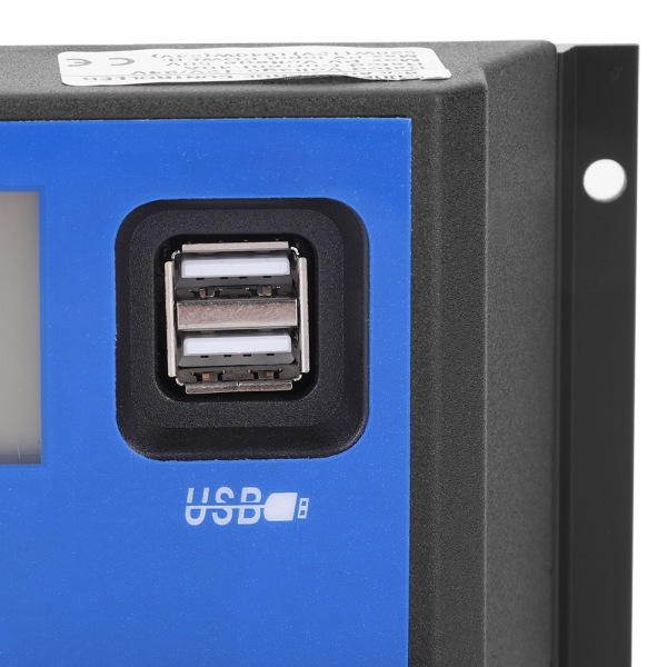 Intelligent solpanel batteriregulator Laddningskontroll LCD-skärm med dubbla USB portar 12/24V