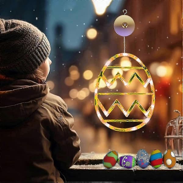 Easter Window Lights, Luminous Easter Decorations, Hanging String Lights for Home Bedroom Living Room Wall Decor