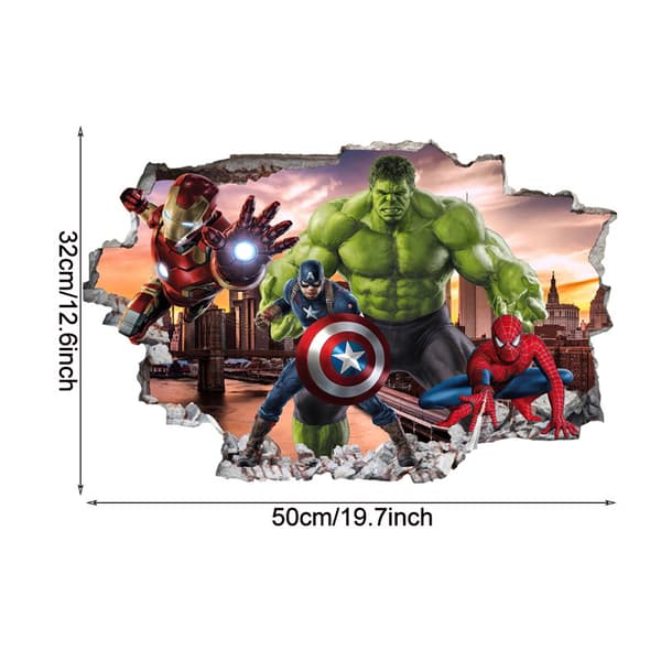 Avengers Superhelt Veggdekor for Soverom Selvklebende Dekal Videospill Bursdagsfest Tilbehør