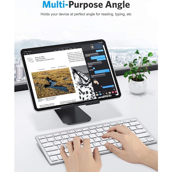 Aluminium Tablet Stativ, Justerbart & Holdbart Tablet Holder, Skrivebordsstativ Kompatibelt med iPad 10.9/10.2, iPad Pro 13/12.9/11