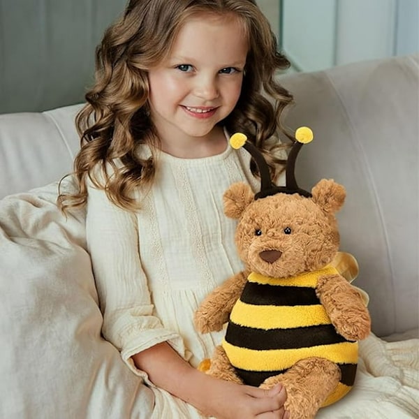 Jellycat Söpö Mehiläis Karhu Nukke 25 cm Bartholomew Karhu Mehiläinen Pehmolelu Fuzzy Humla Nalle Pehmolelut Kawaii Lahjat Epäviralliset alkuperäistarvikkeet