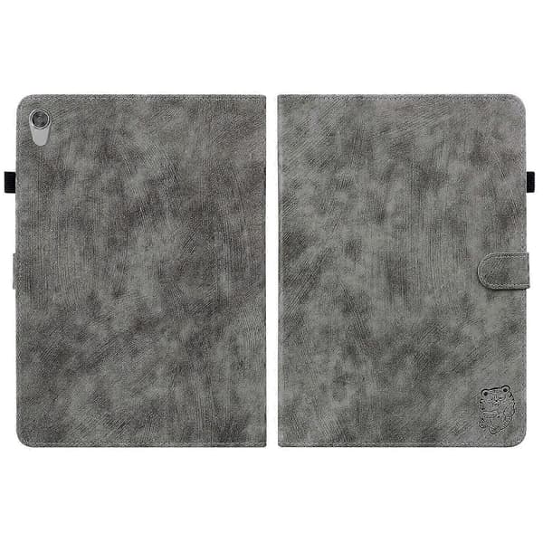 Tablettikotelo yhteensopiva Lenovo Tab M10 HD Gen 2 Tiger Pattern PU -tablettikotelon kanssa (harmaa) Grey