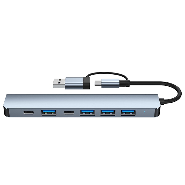2-i-1 USB-C / USB-hubb 7 portar USB3.0 för Windows MacOS