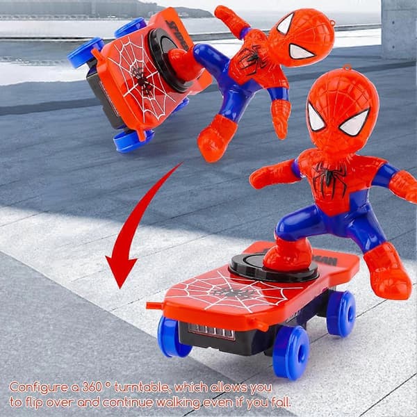 Spider-Man Stunt Scooter Leke – Lyd- og lyseffekter + Flippfunksjon – For barn (3+)