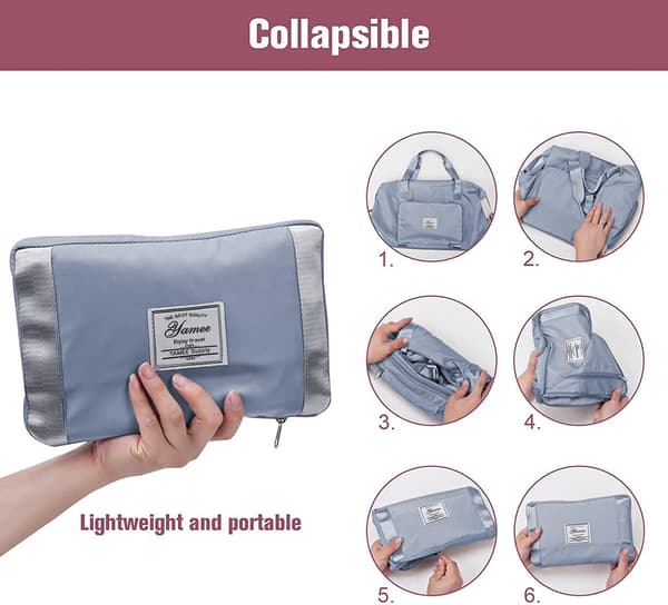 Foldable Carry-on Bag with Wet and Dry Separation blue